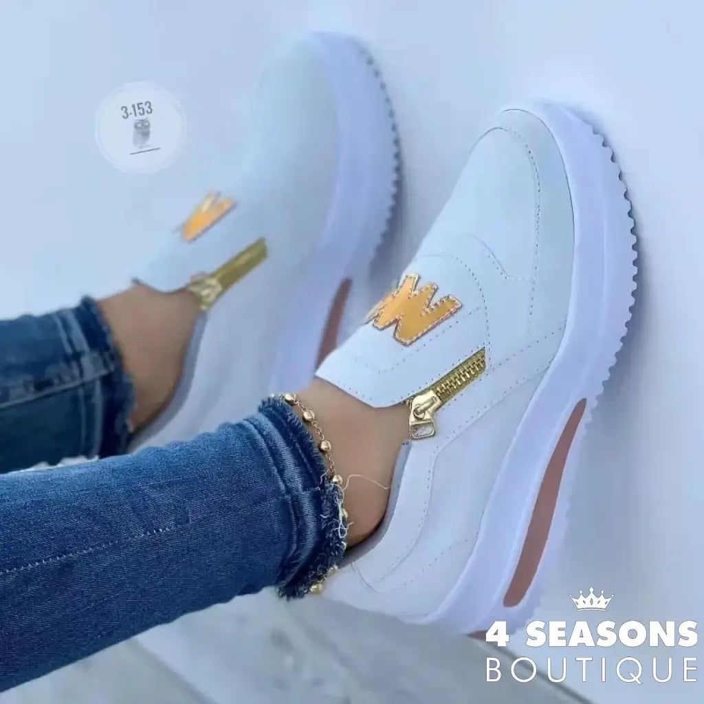 🔥2025 Hot Sale🔥Women’s Casual Platform Slip-on Orthopedic Sneakers White / US 4/EU 35 / UK 2.5