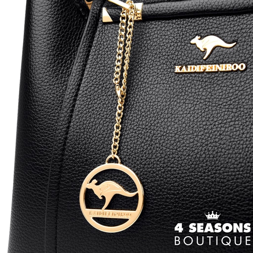 Women Soft Leather Handbags Luxury Designer 3 Layers Shoulder Crossbody Bags Ladies Large Capacity