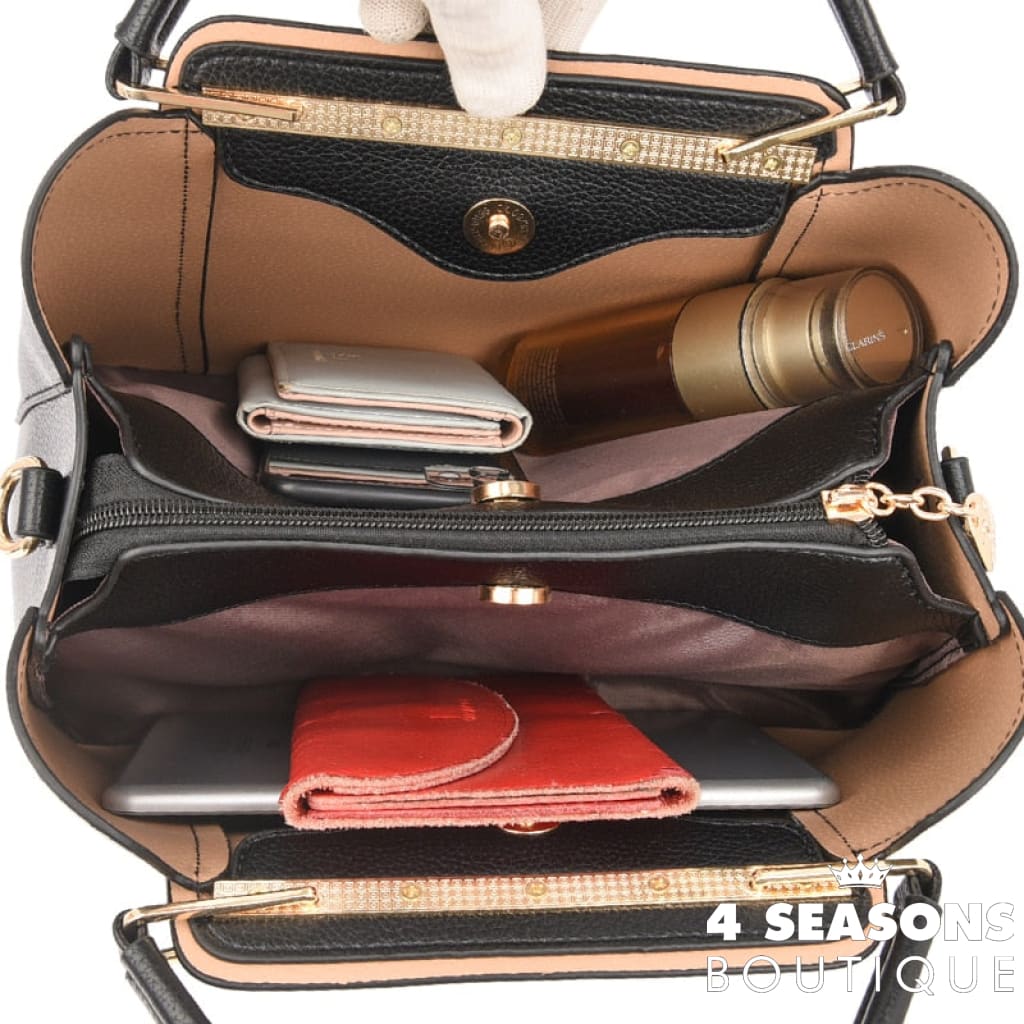 Women Soft Leather Handbags Luxury Designer 3 Layers Shoulder Crossbody Bags Ladies Large Capacity
