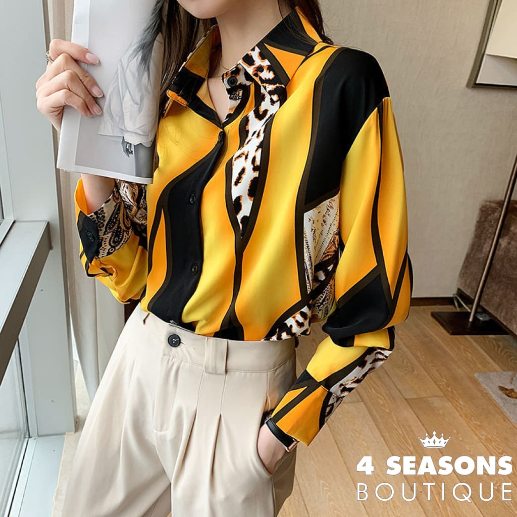 Camisa Chiffon Marta Amarelo / P