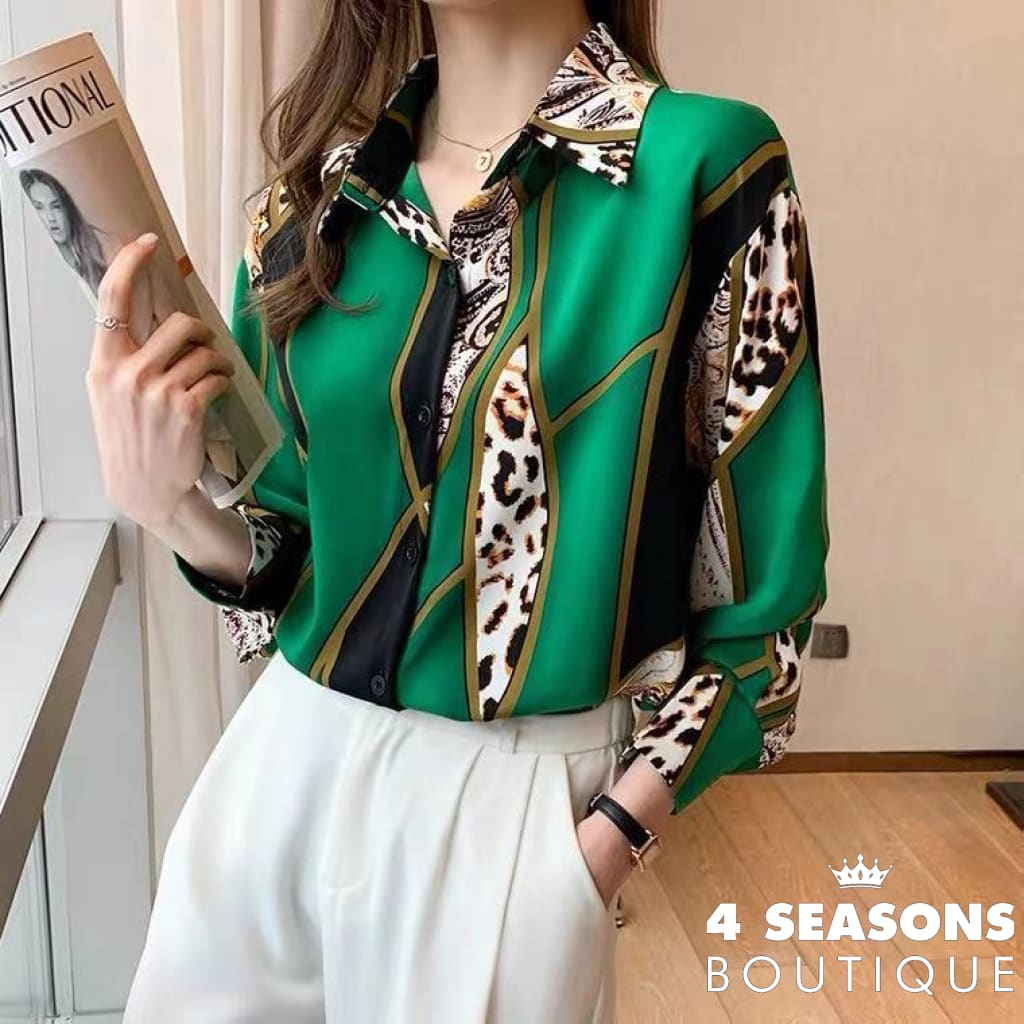 Camisa Chiffon Marta Verde / P