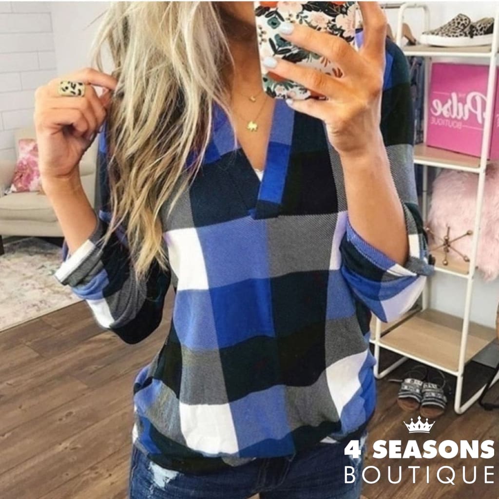 2022 Women Shirts Autumn Casual Plaid Shirt For Tops And Blouses Long Sleeve Red Ladies