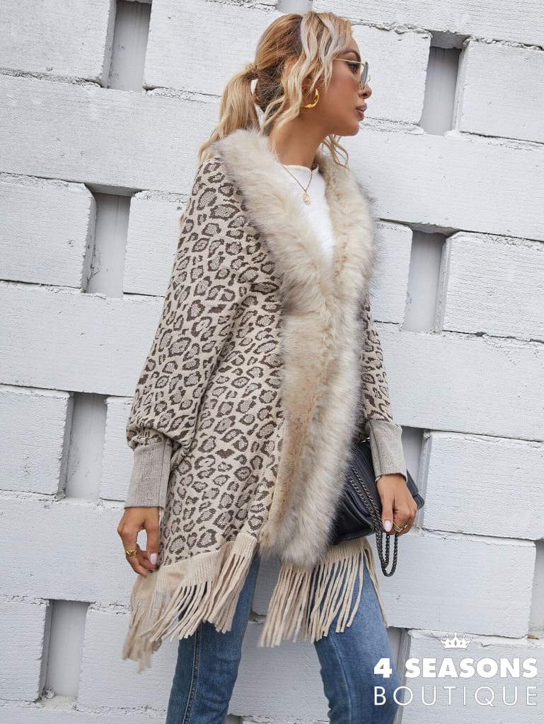 Autumn Tassel Faux Fur Sweaters Coat