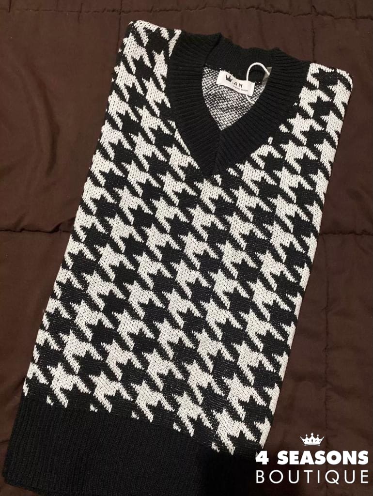 Colete Pied Poule Xadrez Preto Animale - 4 Seasons Boutique