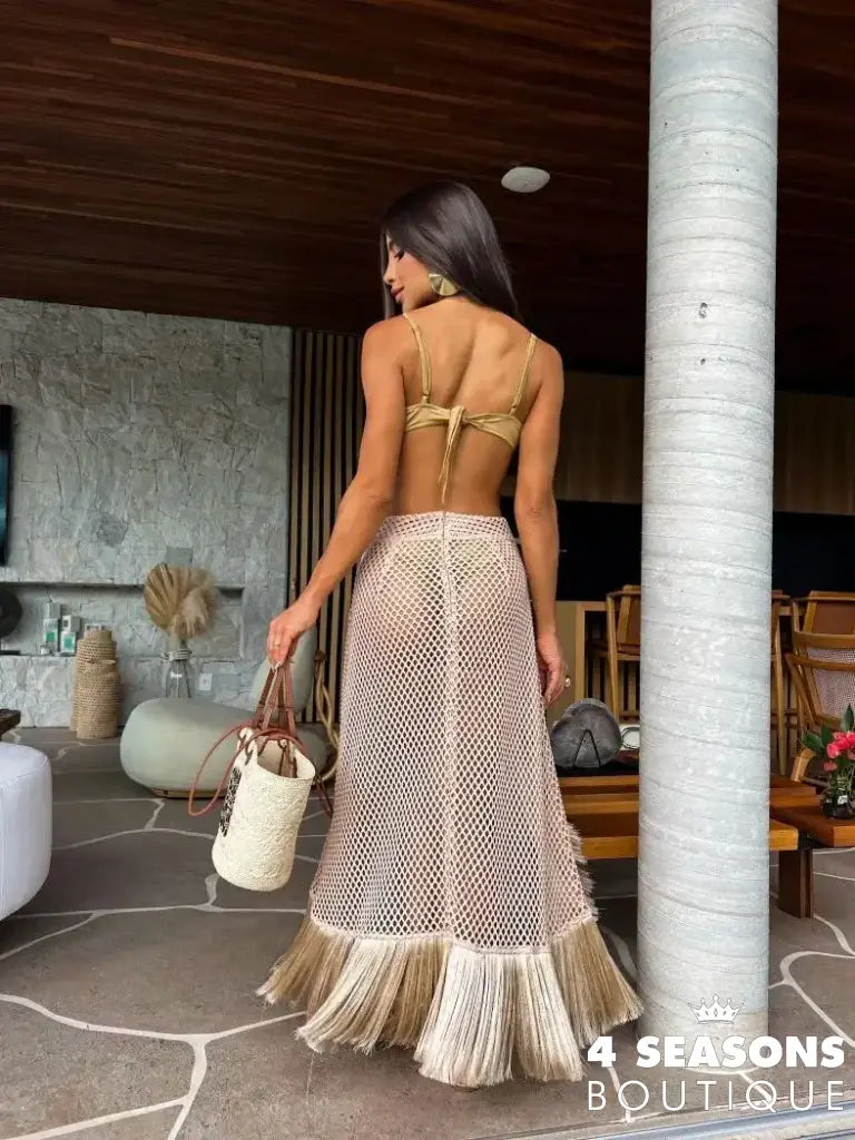 Sexy 3 Pcs Tassel Skirt Women Bikini And Underwire Swim Suit High Leg Bathing Beach Vacation Casual