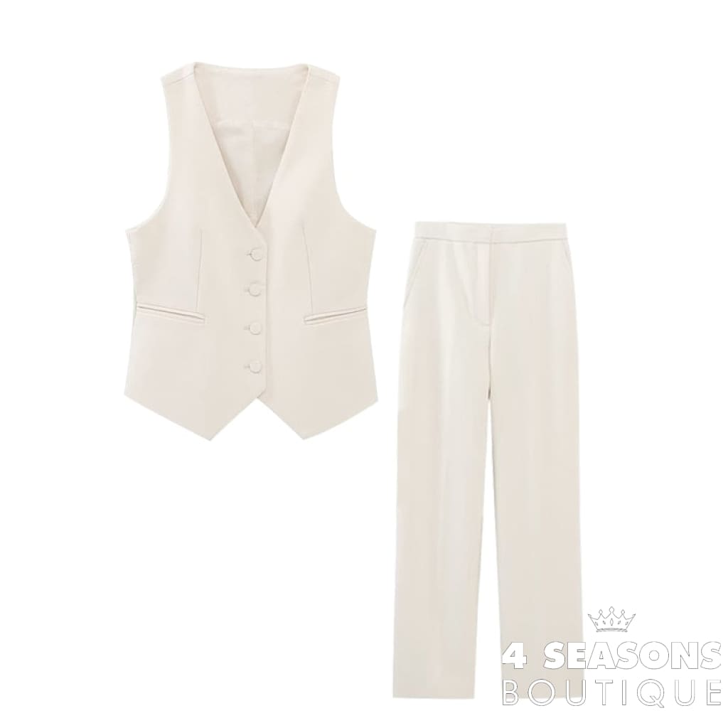 Conjunto 3 Peças Parisiense (Colete+Calça+Blazer) 2-Piece Set / Xs