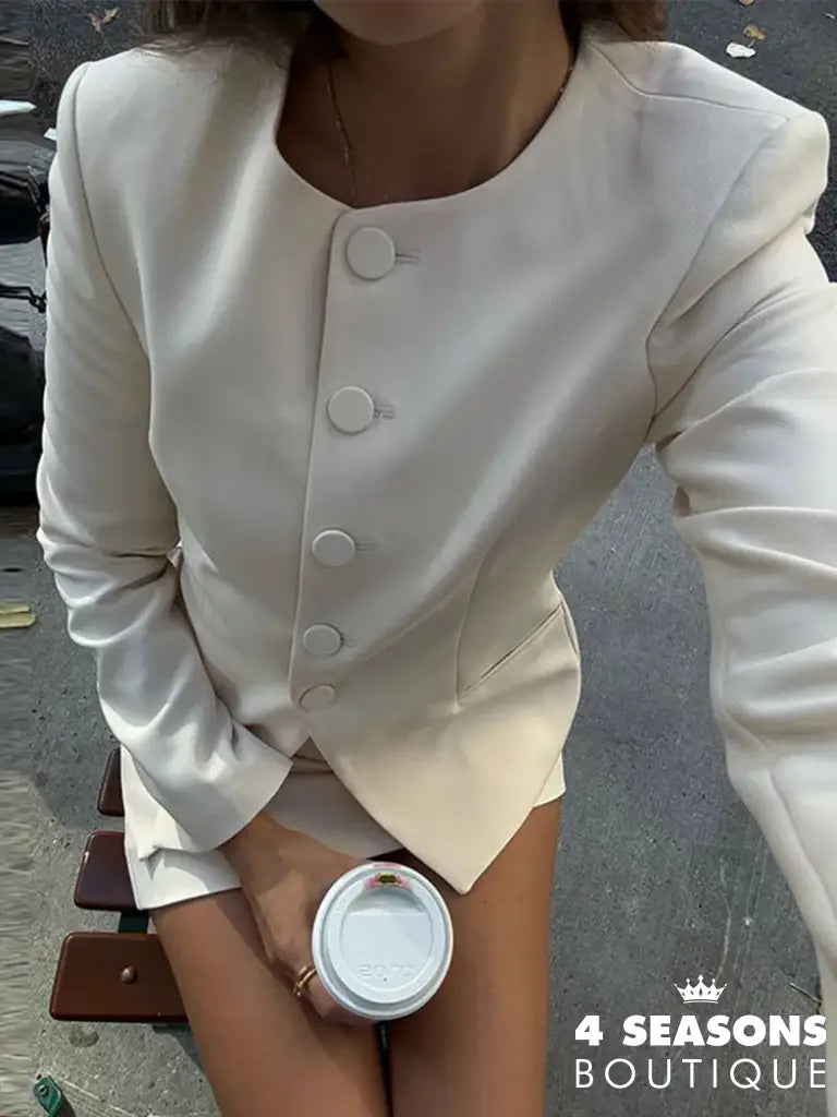 Elegant Women’s Sets Long Sleeve Button Slim Blazer Coats Zipper Mini Skirt 2 Piece Women Outfit