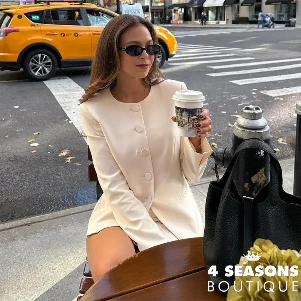Elegant Women’s Sets Long Sleeve Button Slim Blazer Coats Zipper Mini Skirt 2 Piece Women Outfit