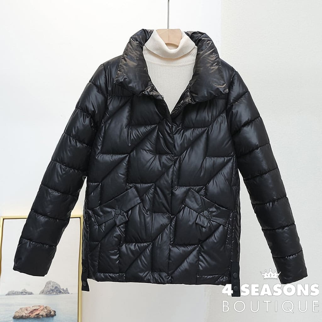 Women Jacket 2022 New Winter Parkas Female Glossy Down Cotton Jackets Stand Collar Casual Warm Parka