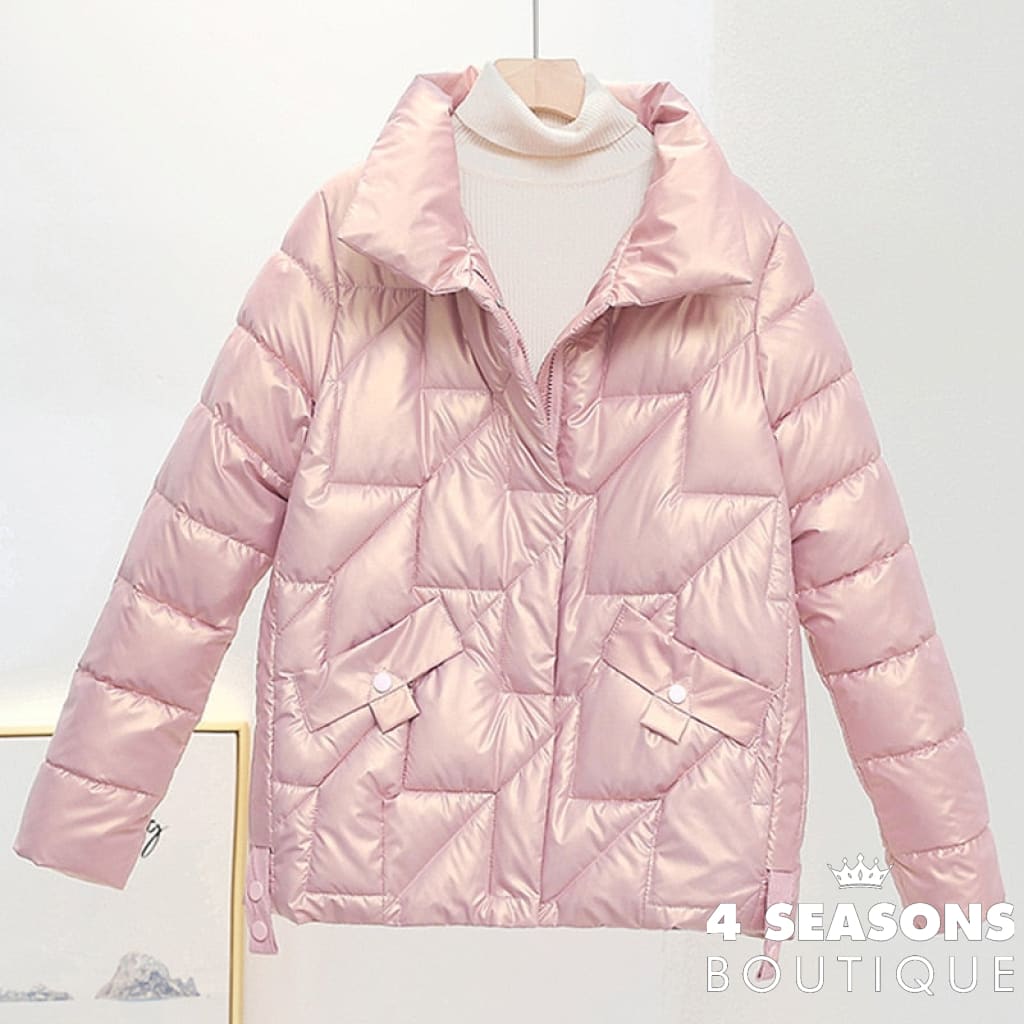 Women Jacket 2022 New Winter Parkas Female Glossy Down Cotton Jackets Stand Collar Casual Warm Parka
