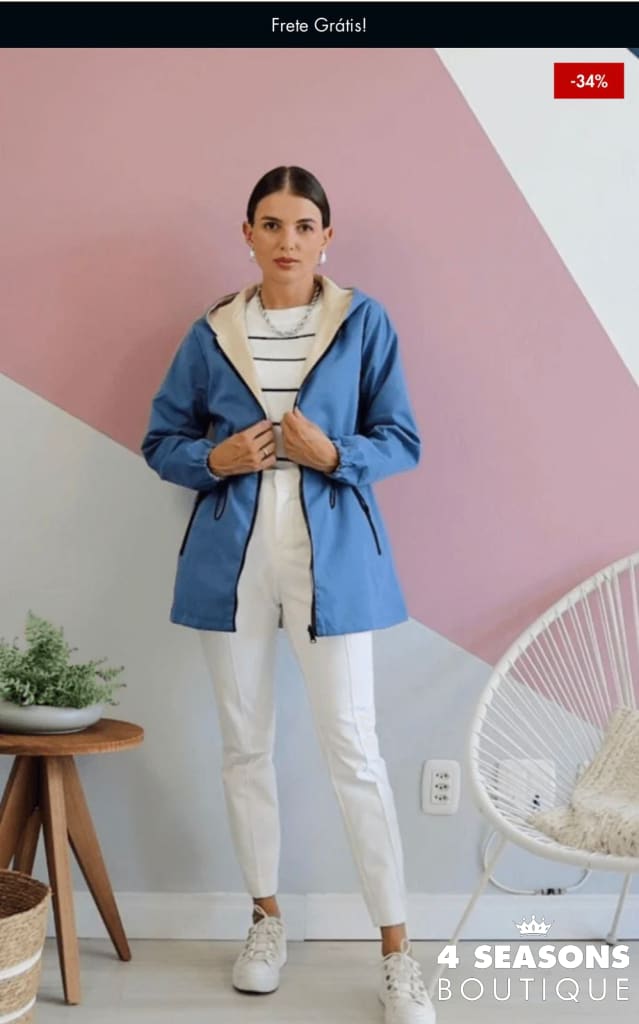 Jaqueta Parka Reversível Rosy