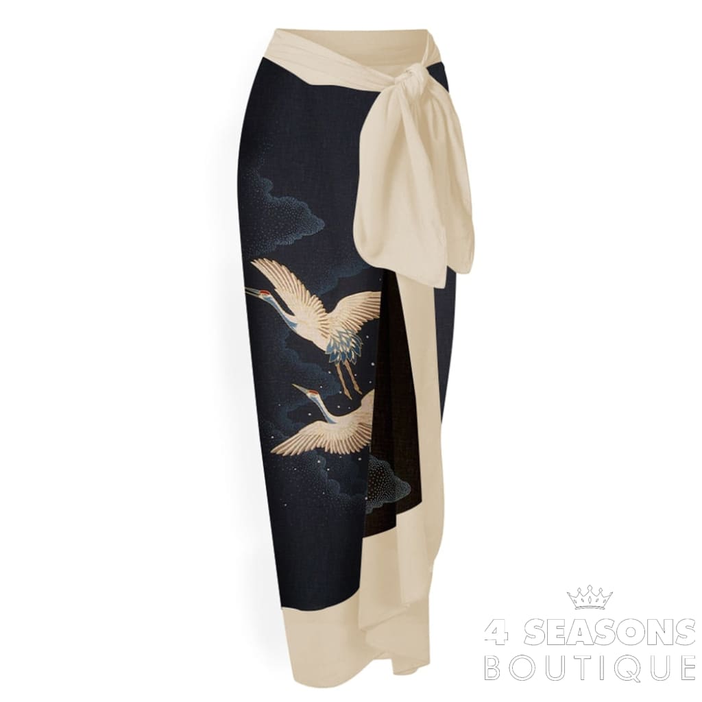 Red Crowned Crane Print Onepiece Swimsuit Luxury Micro Bikini And Cover Up Elegant Butterfly Strap