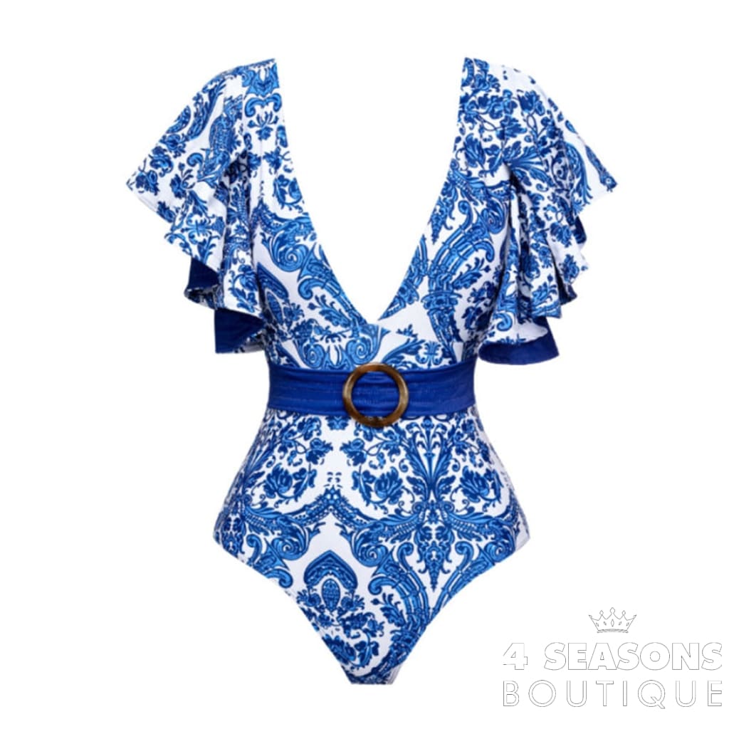Maiô Santorini Azul Vintage / P