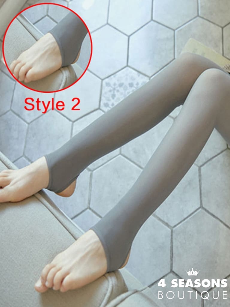 Meia Calça Forrada Em Lã Frozen Cinza / 220G De Malha