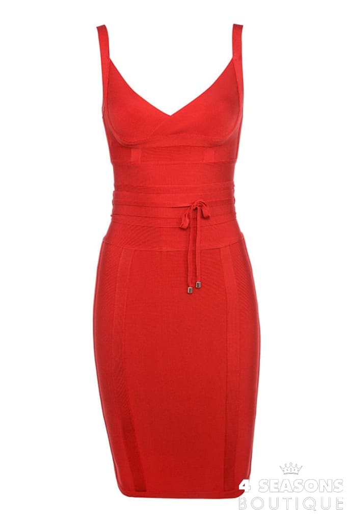 Willbenice Pink Red Sexy Rayon Bodycon Spaghetti Straps Bandage Dresses For Women 2022 Belt Sashes