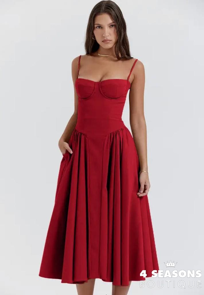 Elegant Slim Backless Sling Dress Women Fashion Solid Suspender Dresses 2023 New Summer Female Party