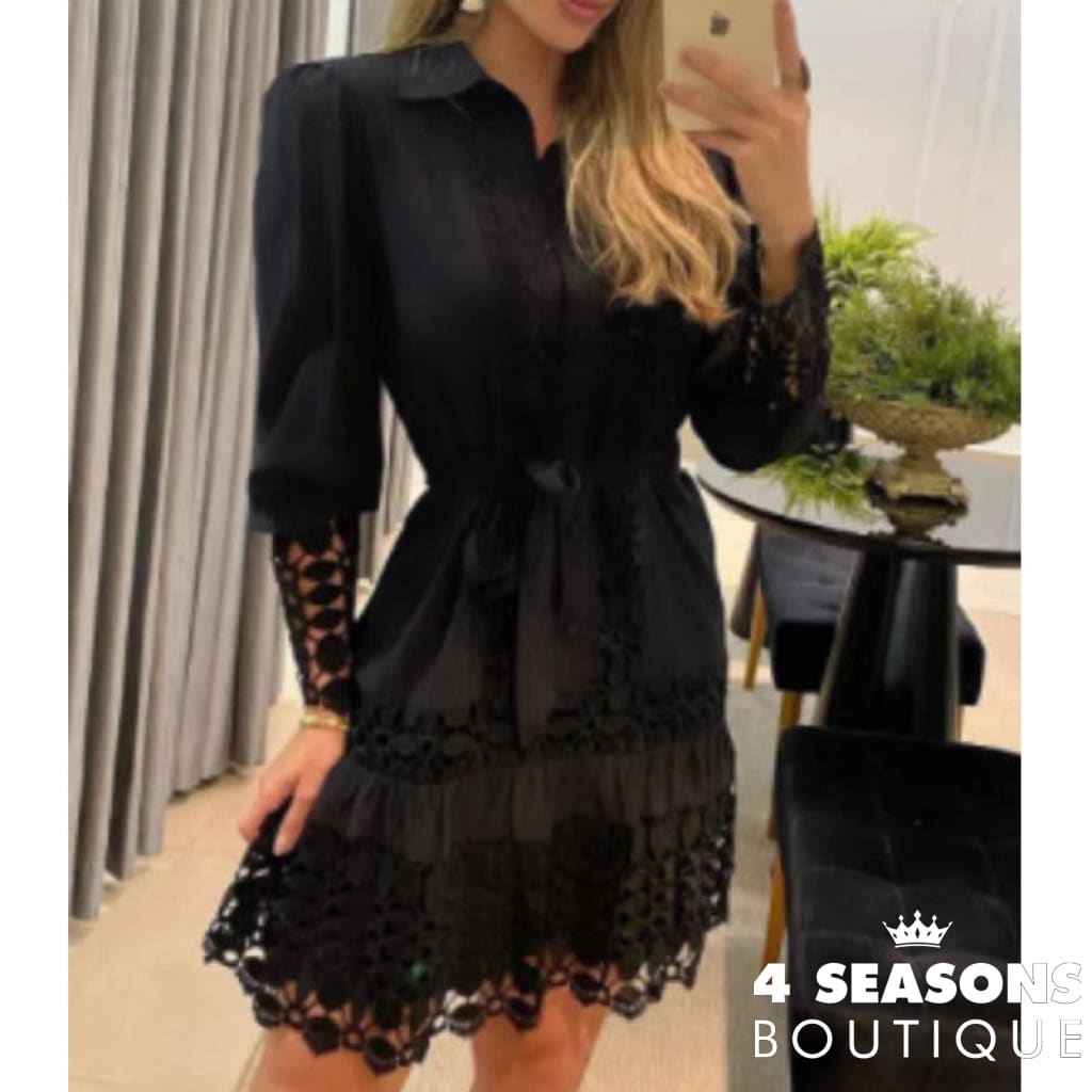 Vestido Rendado Louisiane Preto / P