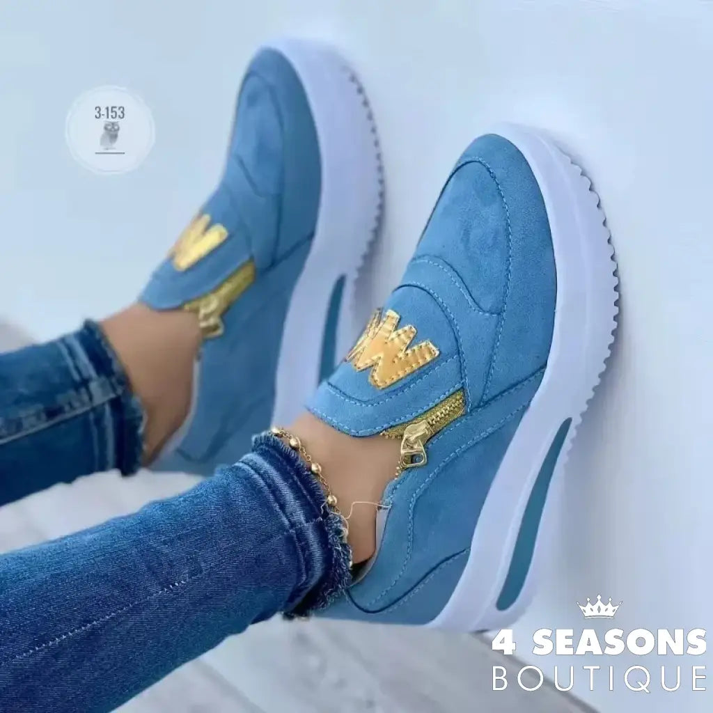 🔥2025 Hot Sale🔥Women’s Casual Platform Slip-on Orthopedic Sneakers Blue / US 4/EU 35 / UK 2.5