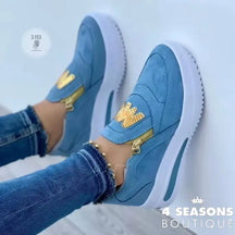 🔥2025 Hot Sale🔥Women’s Casual Platform Slip-on Orthopedic Sneakers Blue / US 4/EU 35 / UK 2.5