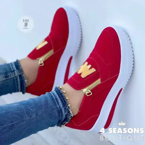 🔥2025 Hot Sale🔥Women’s Casual Platform Slip-on Orthopedic Sneakers Red / US 4/EU 35 / UK 2.5