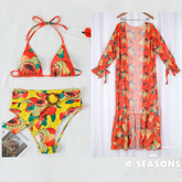 Bíquini Tropicália + Saída De Praia Grátis Estampado Floral Tropical / P