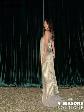 Black Tie Strapless Gown