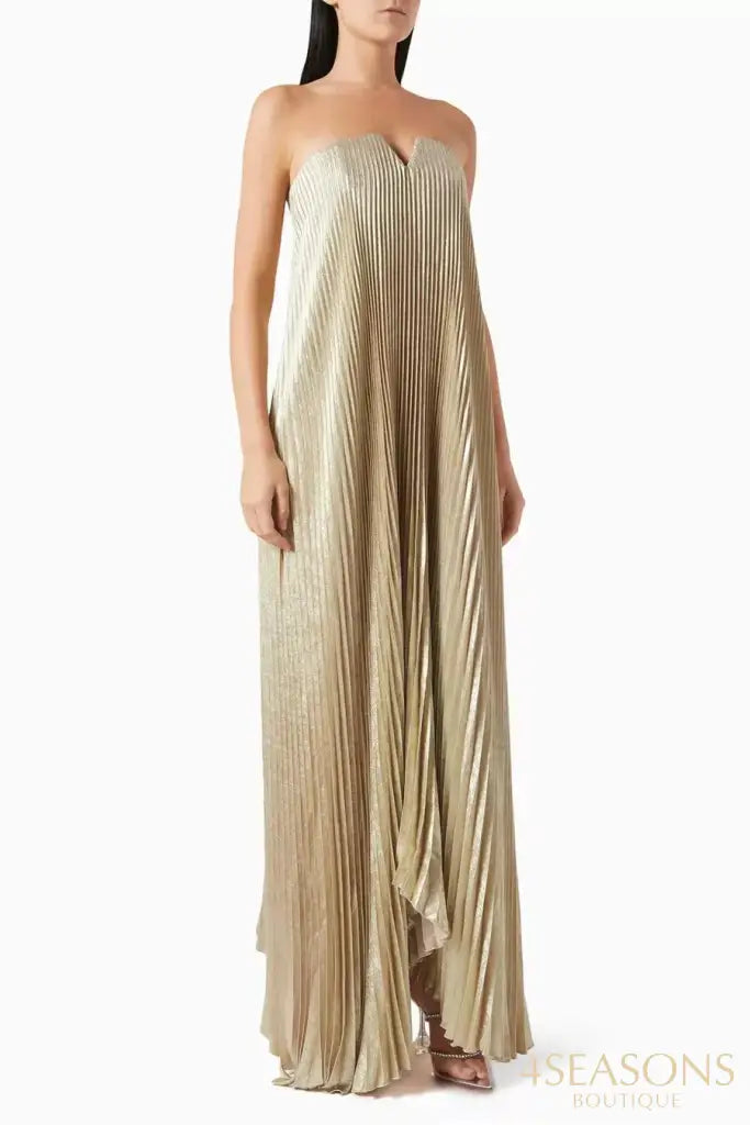 Black Tie Strapless Gown