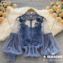 Blusa Vitoriana Blue / One Size