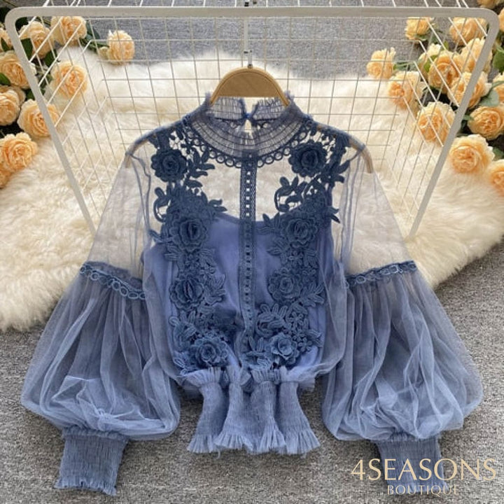 Blusa Vitoriana Blue / One Size