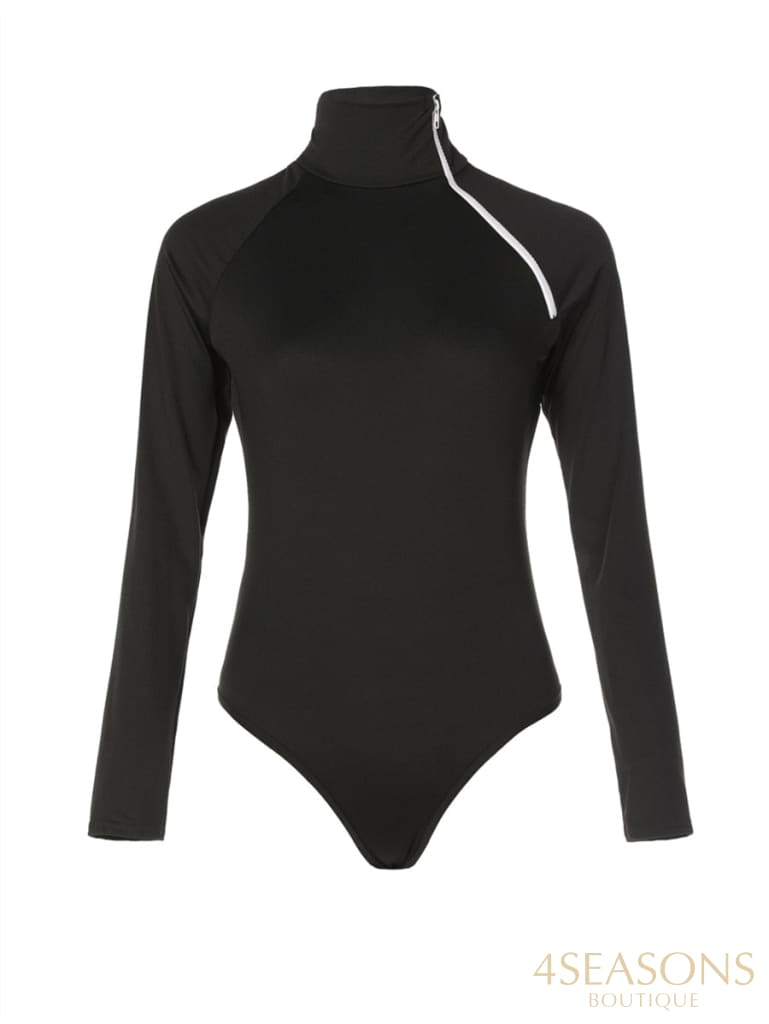 Bodysuit Women Sexy Slim Long Sleeve Bandage Body Feminino Turtleneck Rompers Overalls Bodycon