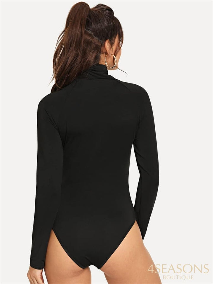 Bodysuit Women Sexy Slim Long Sleeve Bandage Body Feminino Turtleneck Rompers Overalls Bodycon