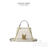 Gosloon Women&#39;S Bag Luxury Designer Handbag New Saddle Genuine Leather Famous Brand One Shoulder