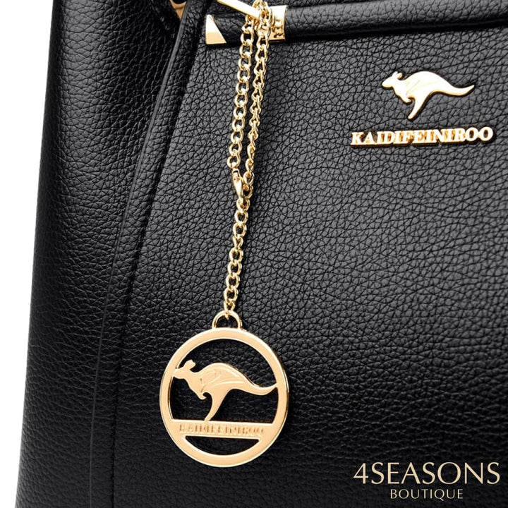 Women Soft Leather Handbags Luxury Designer 3 Layers Shoulder Crossbody Bags Ladies Large Capacity