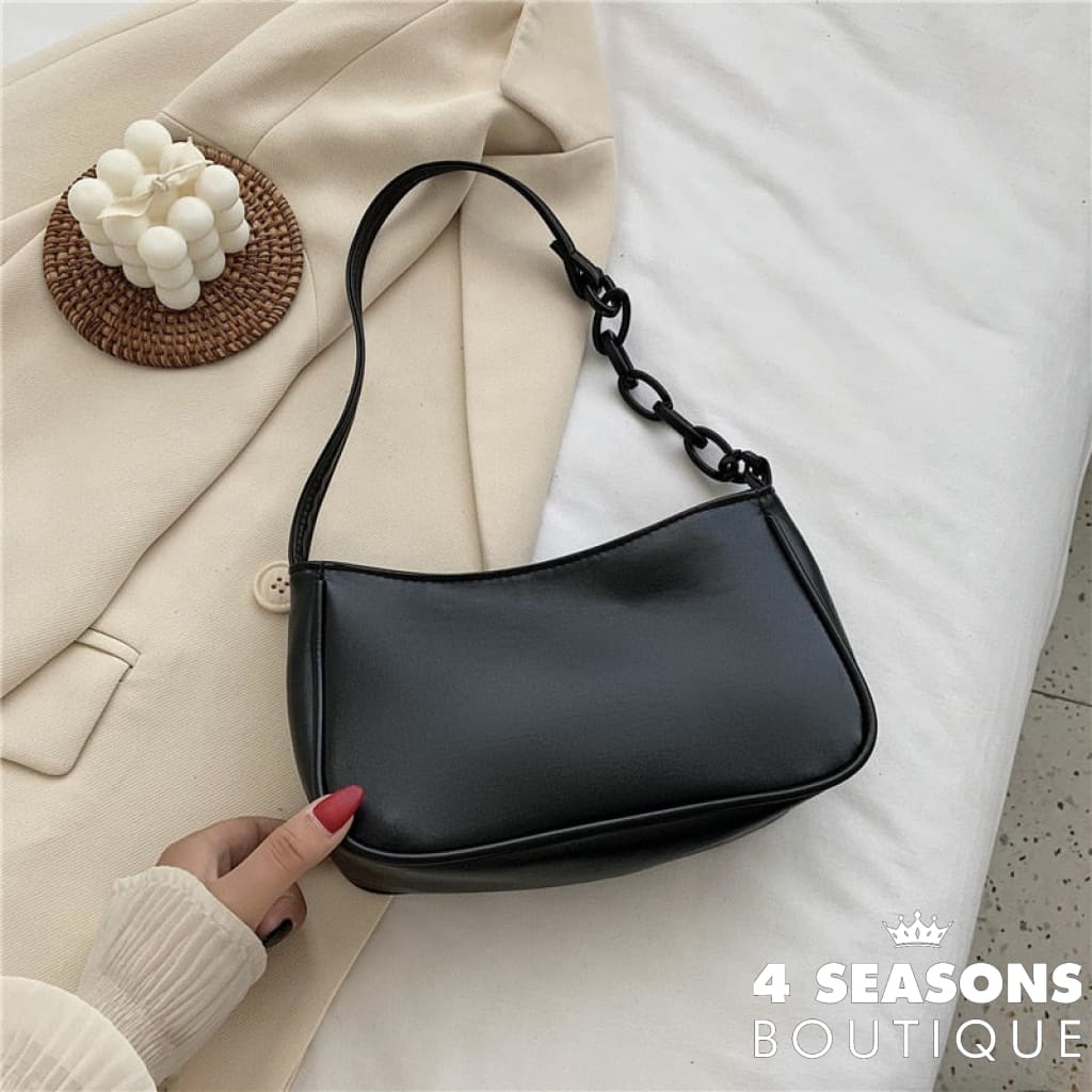 Female Leather Solid Color Chain Handbag Retro Casual Women Totes Shoulder Bags Fashion Exquisite