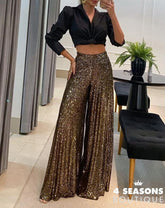 Calça Paetê Dallas Dourado / P