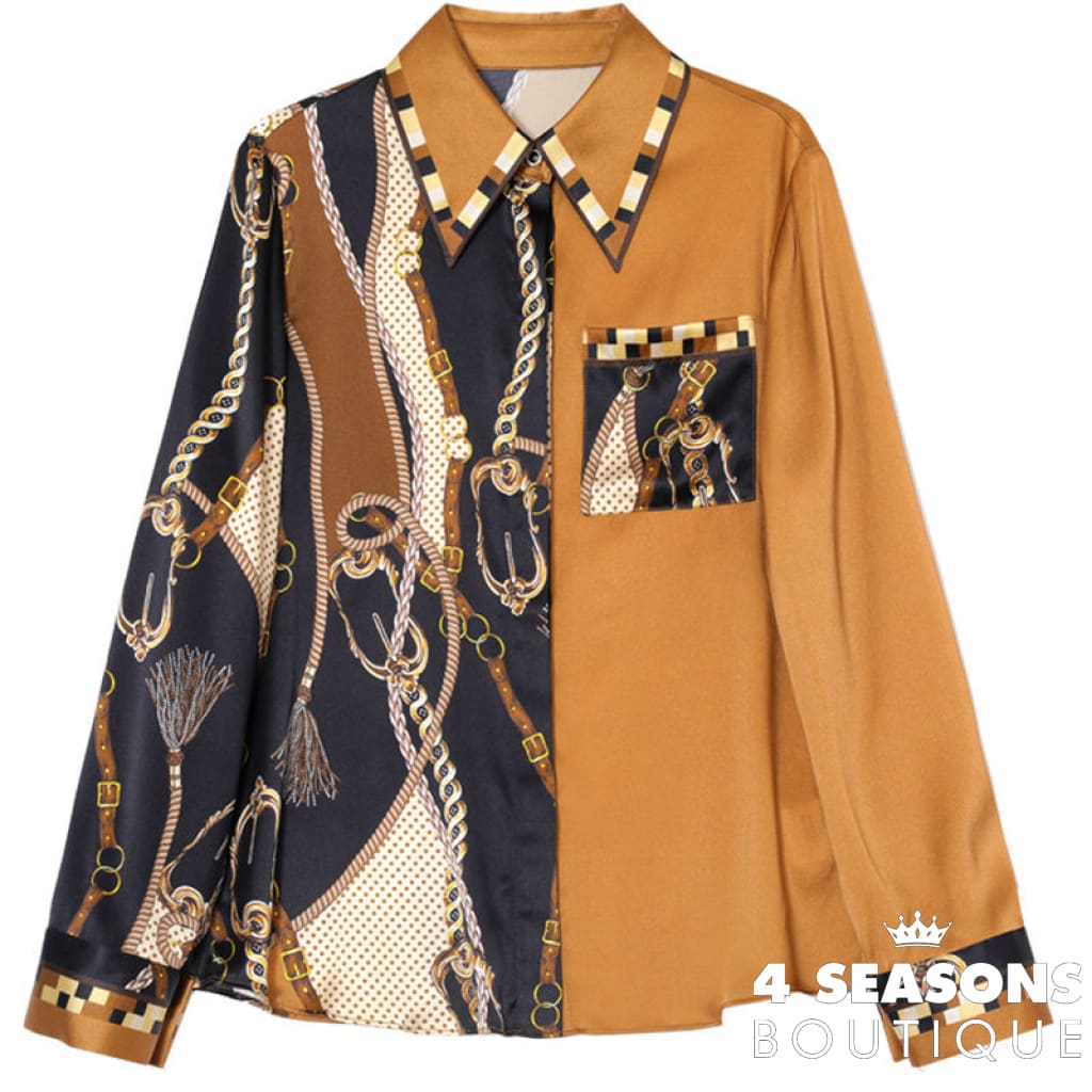 Camisa Chiffon Loure Mostarda / P