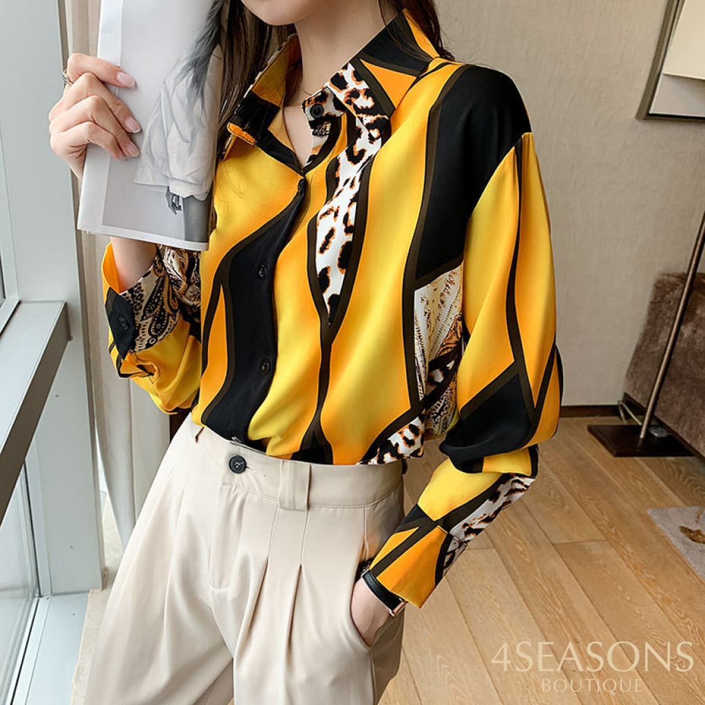 Camisa Chiffon Marta Amarelo / P