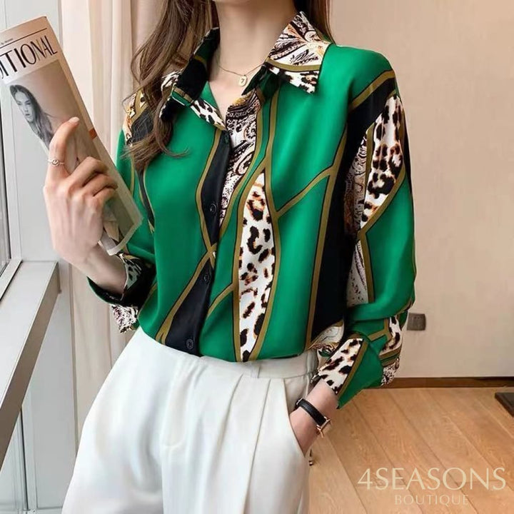Camisa Chiffon Marta Verde / P