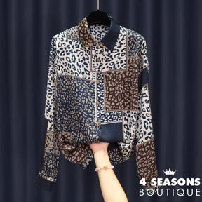 Camisa Chiffon Sophia Print E Azul / P