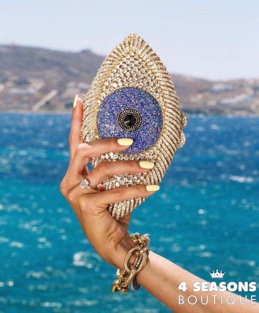 Clutche Cristais Olho Grego - 4 Seasons Boutique