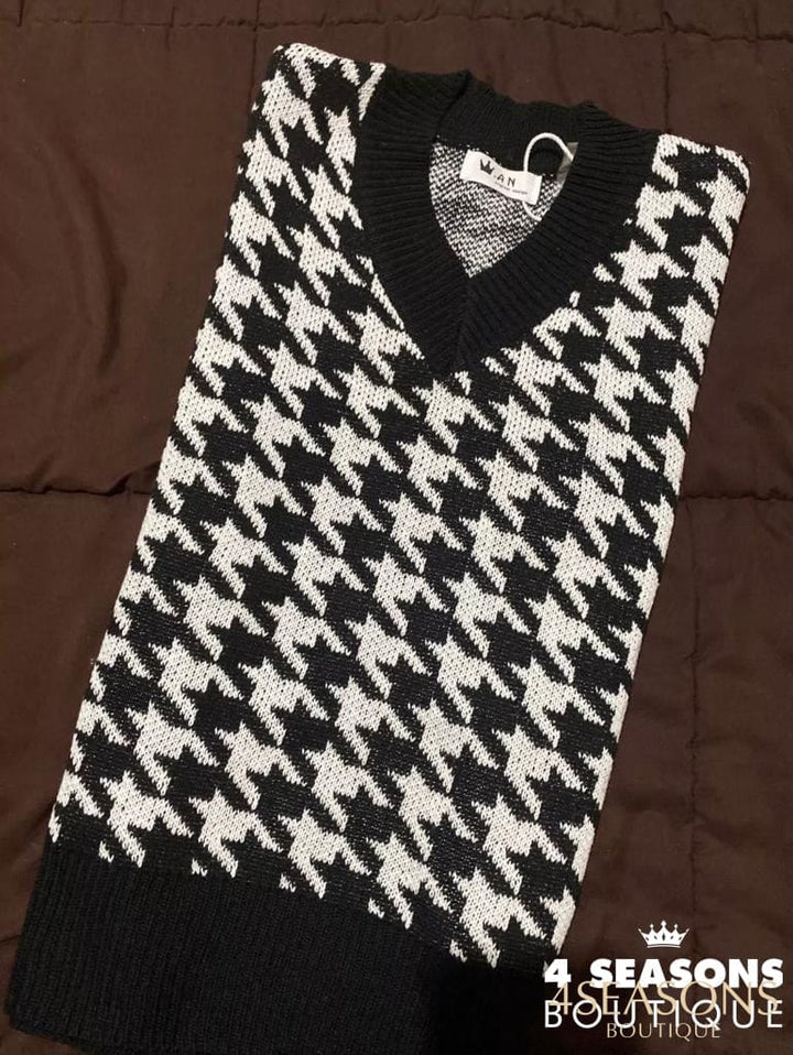 Colete Pied Poule Xadrez Preto Animale - 4 Seasons Boutique