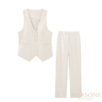 Vest + Pants - Beige