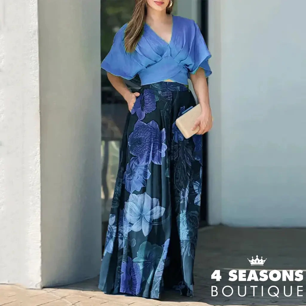Wefads Women 2025 Newest 2 Piece Set Casual Solid V Neck Short Sleeve Nipped Waist Pullover Top