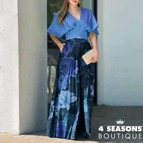 Wefads Women 2025 Newest 2 Piece Set Casual Solid V Neck Short Sleeve Nipped Waist Pullover Top