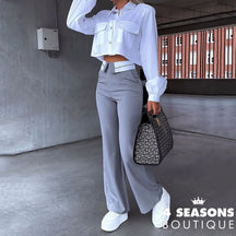 Conjunto Bulgária Branco + Cinza / P