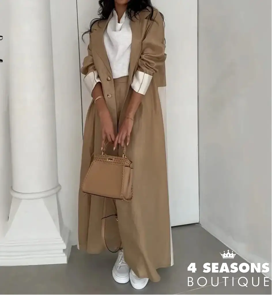 Conjunto Lisboa Khaki Com Creme / P