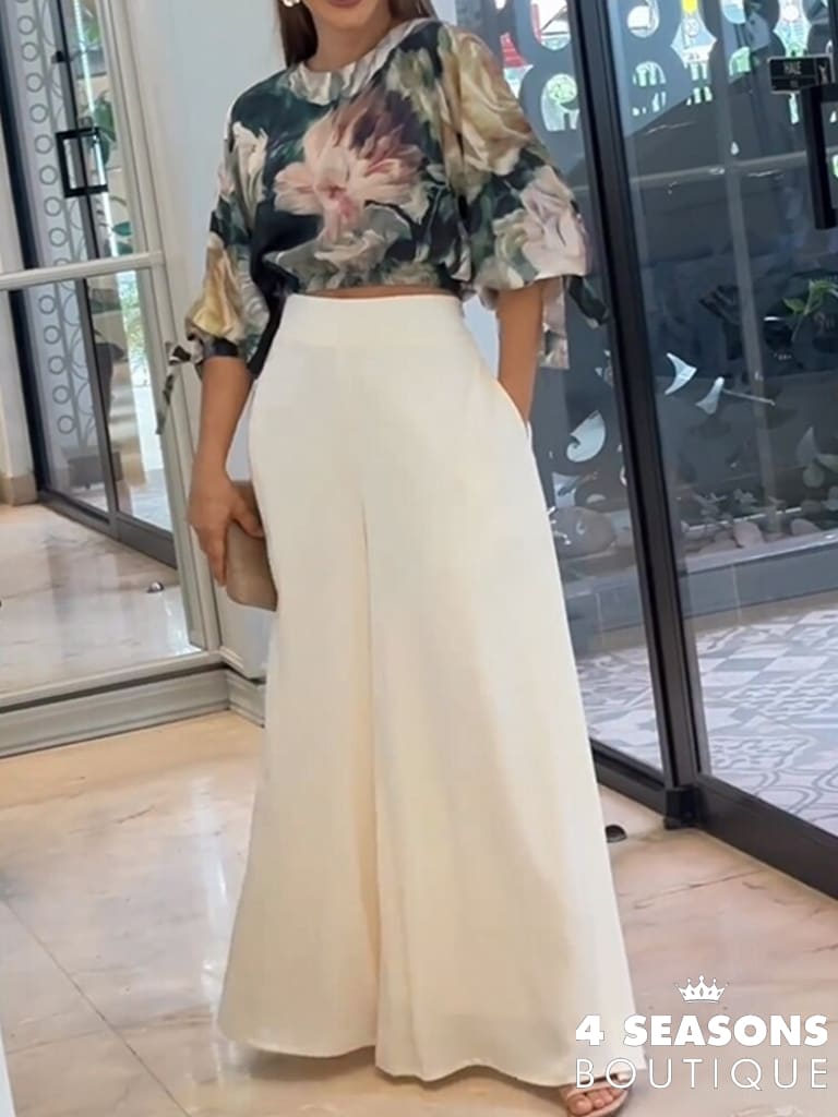 Conjunto Naples Branco Com Estampado / P