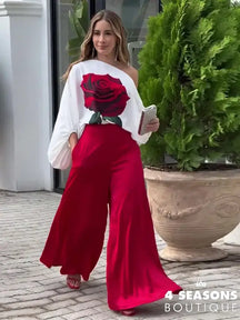 Conjunto Rose Vinho Com Estampa / P