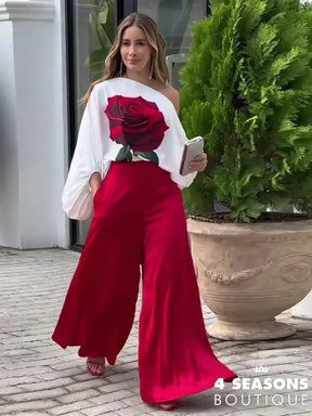 Conjunto Rose Vinho Com Estampa / P