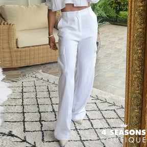 Waytobele Women Two Piece Set Summer Office Casual Solid Lapel Long Sleeve Button Pocket Top Loose